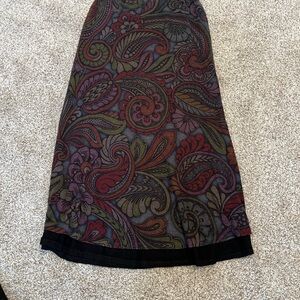 Modern Paisley Patterned Reversible Midi Skirt